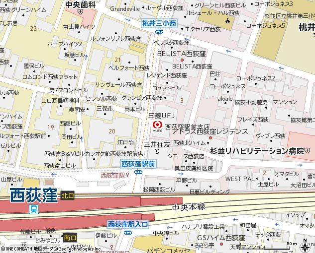 西荻窪駅前支店付近の地図